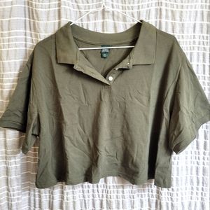 Wild Fable Cropped Polo T, Size XXL, Green